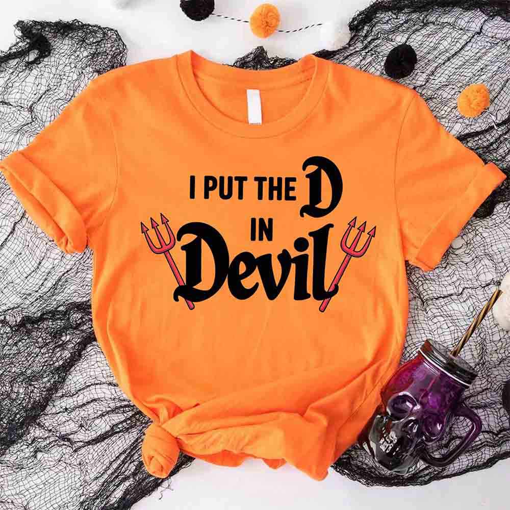 I Put the D in Devil Shirts For Couples Funny Matching Him & Her Halloween T-Shirts - Ever Trendy Essentials