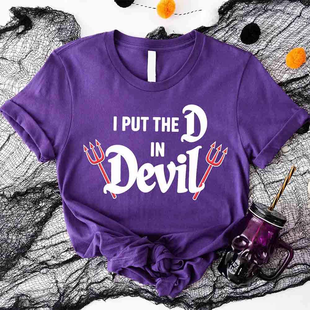 I Put the D in Devil Shirts For Couples Funny Matching Him & Her Halloween T-Shirts - Ever Trendy Essentials