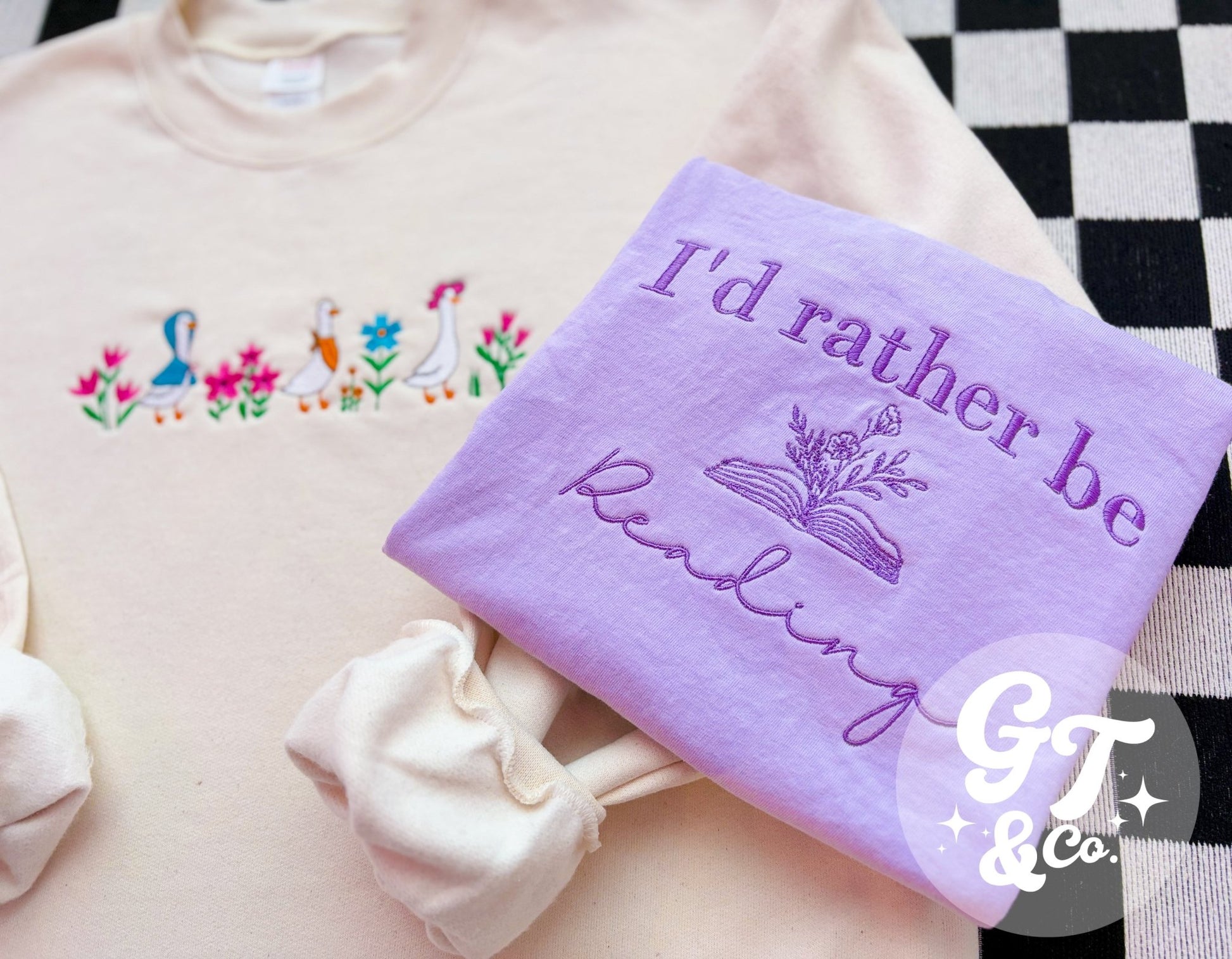 I'd Rather Be Reading Embroidered Tee *MADE TO ORDER* - Ever Trendy Essentials