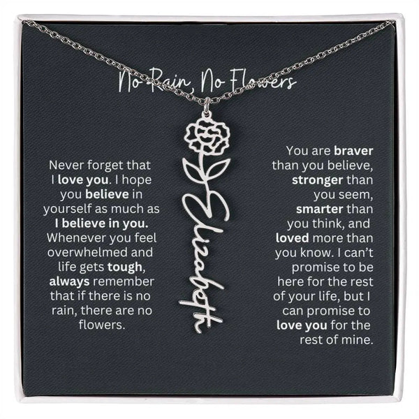 Personalized Flower Name Necklace