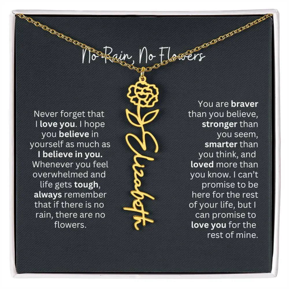 Personalized Flower Name Necklace