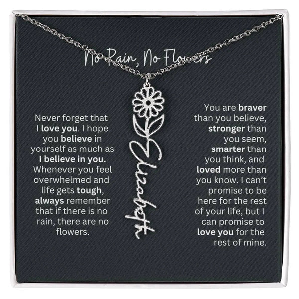 Personalized Flower Name Necklace