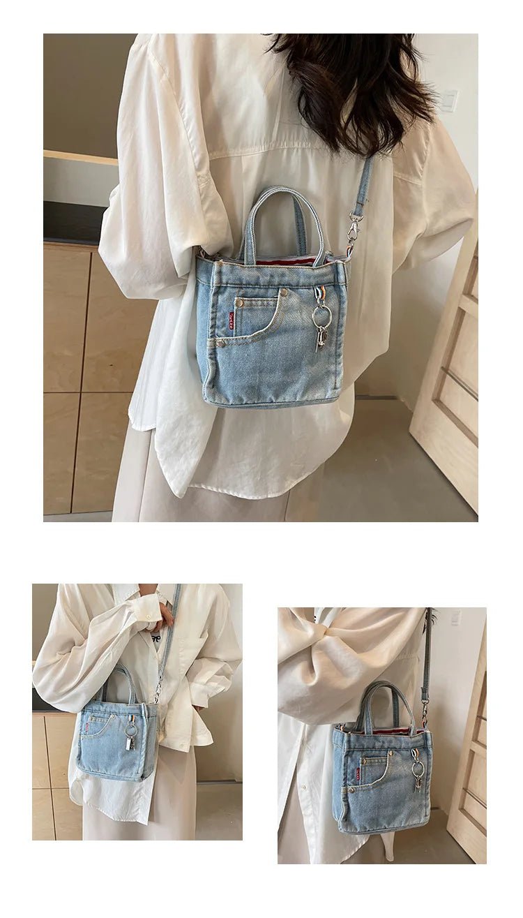 Ladies' Crossbody Bags | Creative Retro Washed Denim & Personalized Fashionable Versatile Handbags (High - quality Shoulder Bags for Girls) - Ever Trendy Essentials