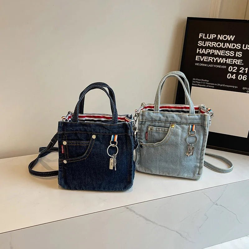 Ladies' Crossbody Bags | Creative Retro Washed Denim & Personalized Fashionable Versatile Handbags (High - quality Shoulder Bags for Girls) - Ever Trendy Essentials