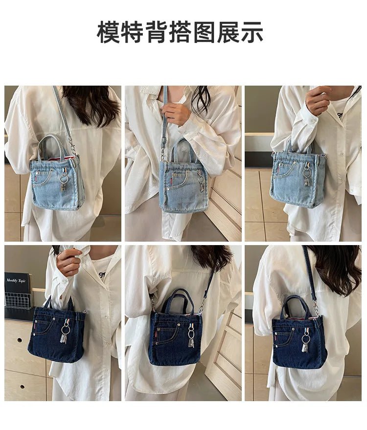 Ladies' Crossbody Bags | Creative Retro Washed Denim & Personalized Fashionable Versatile Handbags (High - quality Shoulder Bags for Girls) - Ever Trendy Essentials