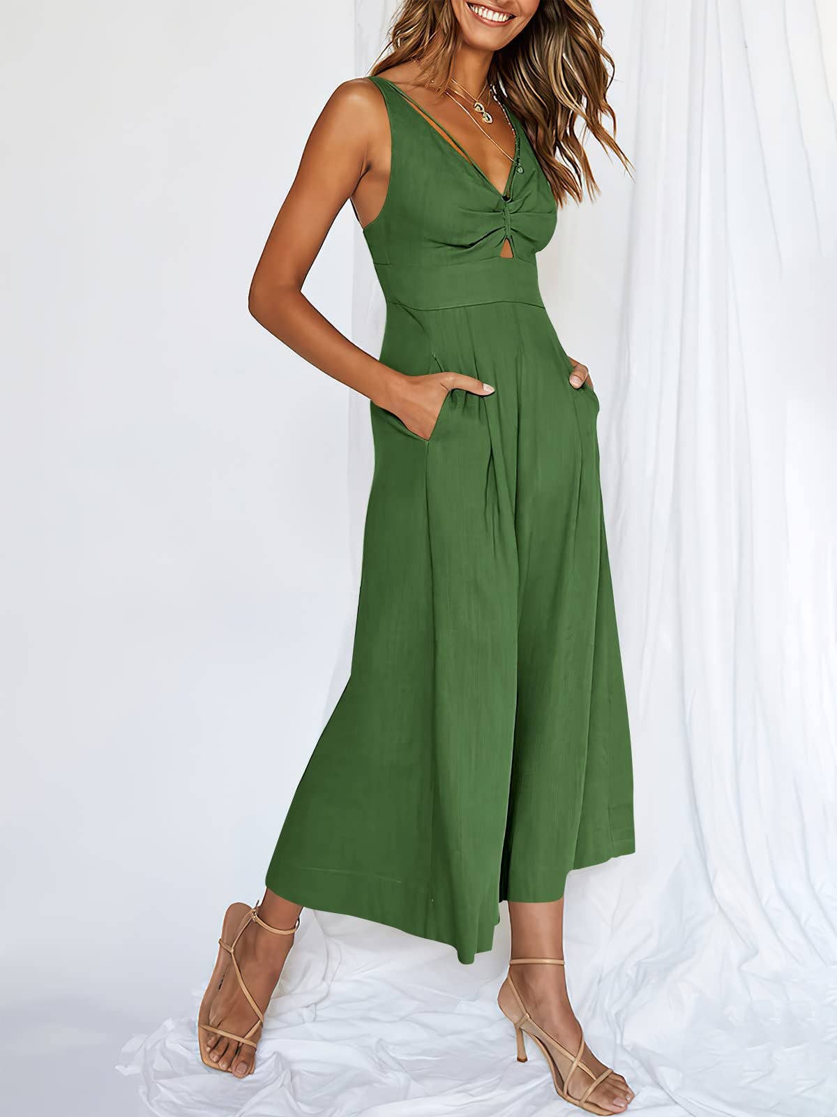 Ladies String Shoulder Overall Sleeveless Jumpsuit - Ever Trendy Essentials