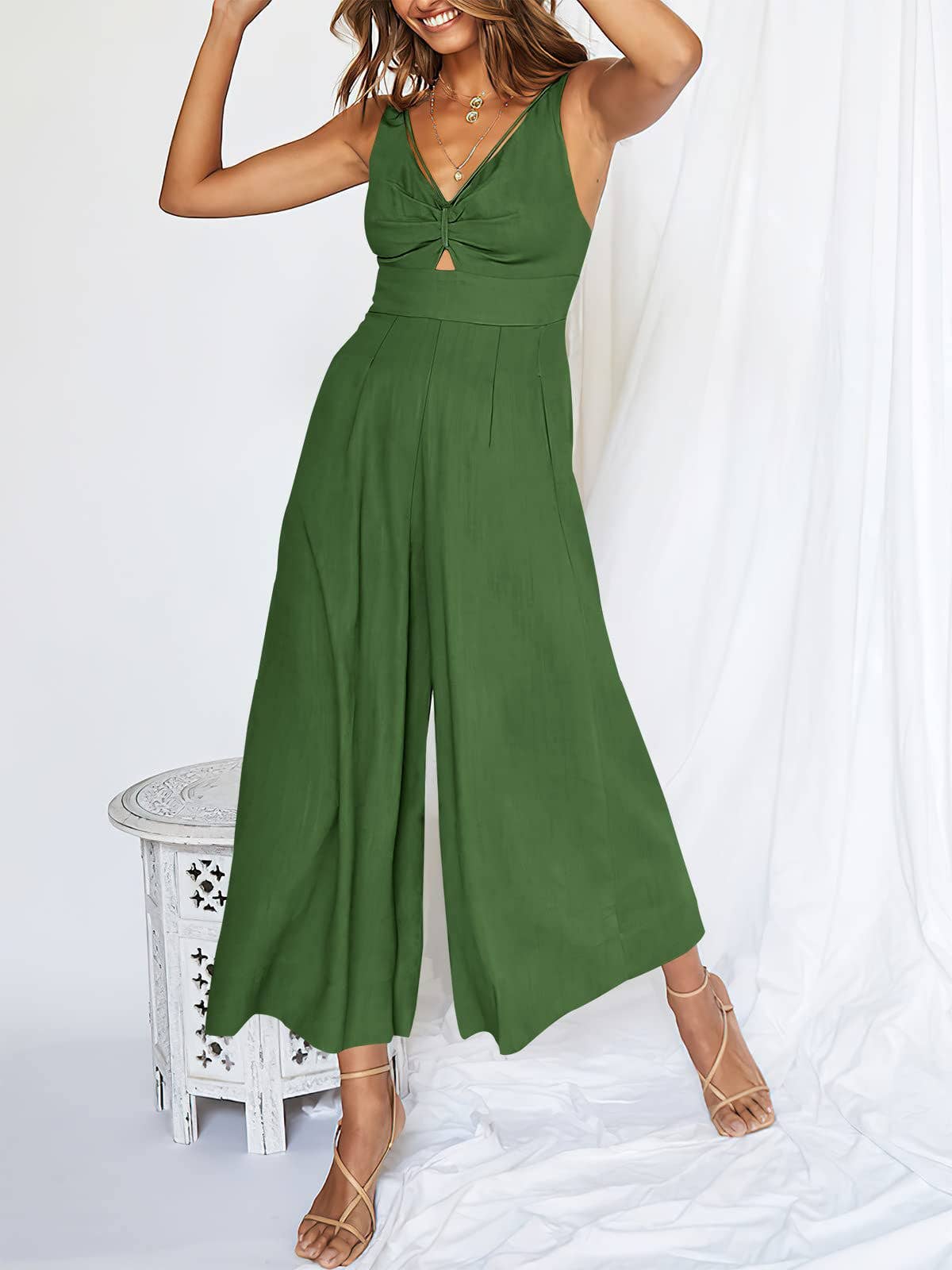 Ladies String Shoulder Overall Sleeveless Jumpsuit - Ever Trendy Essentials