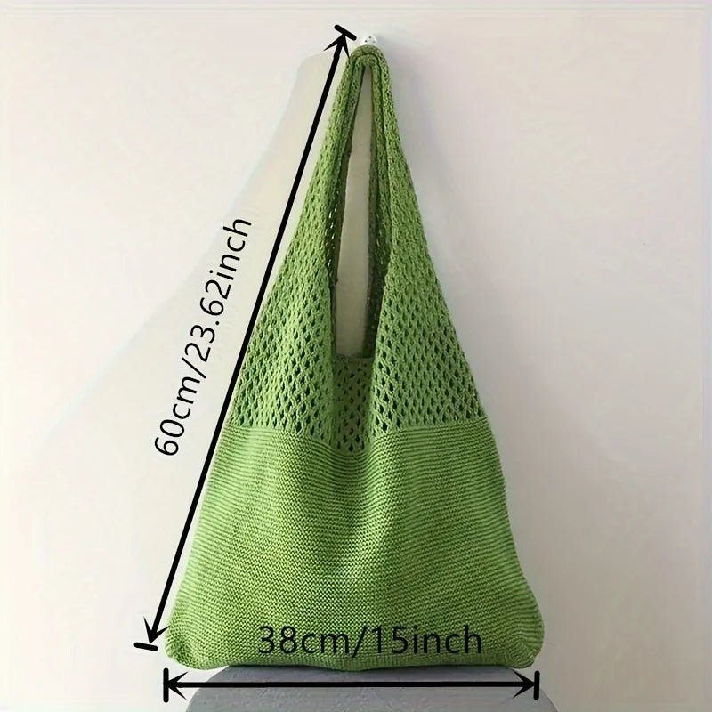 Large Capacity Retro Hollow Crochet Bag | Spacious Interior for Daily Essentials & Ideal for Grocery Shopping or Travel - Ever Trendy Essentials