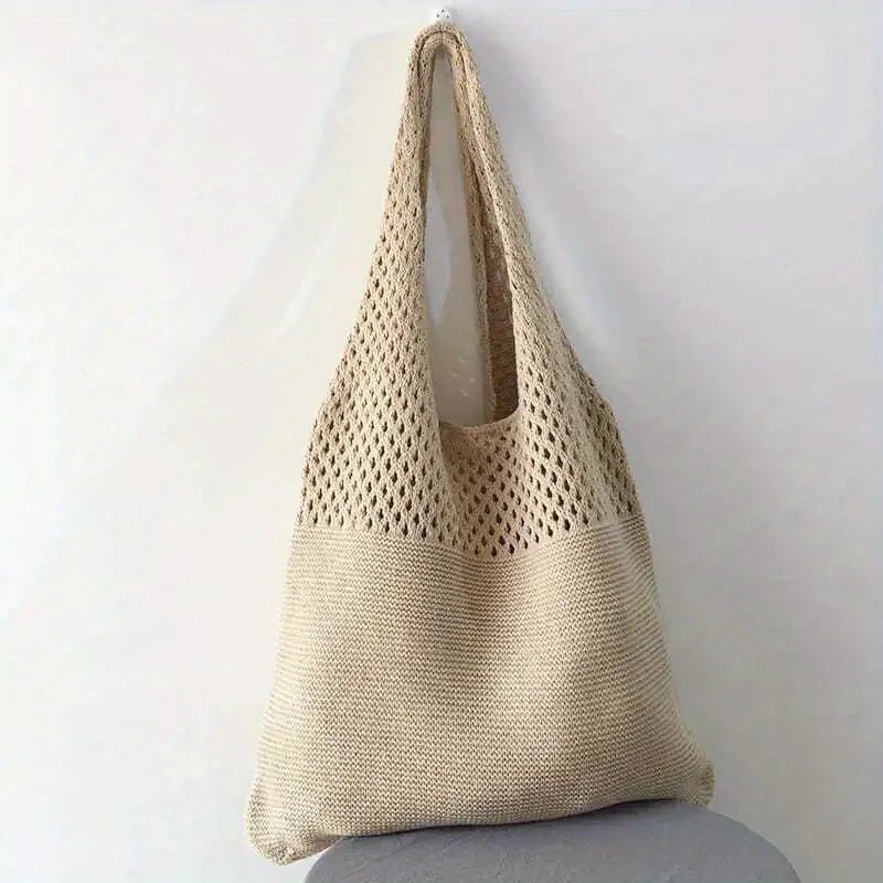 Large Capacity Retro Hollow Crochet Bag | Spacious Interior for Daily Essentials & Ideal for Grocery Shopping or Travel - Ever Trendy Essentials
