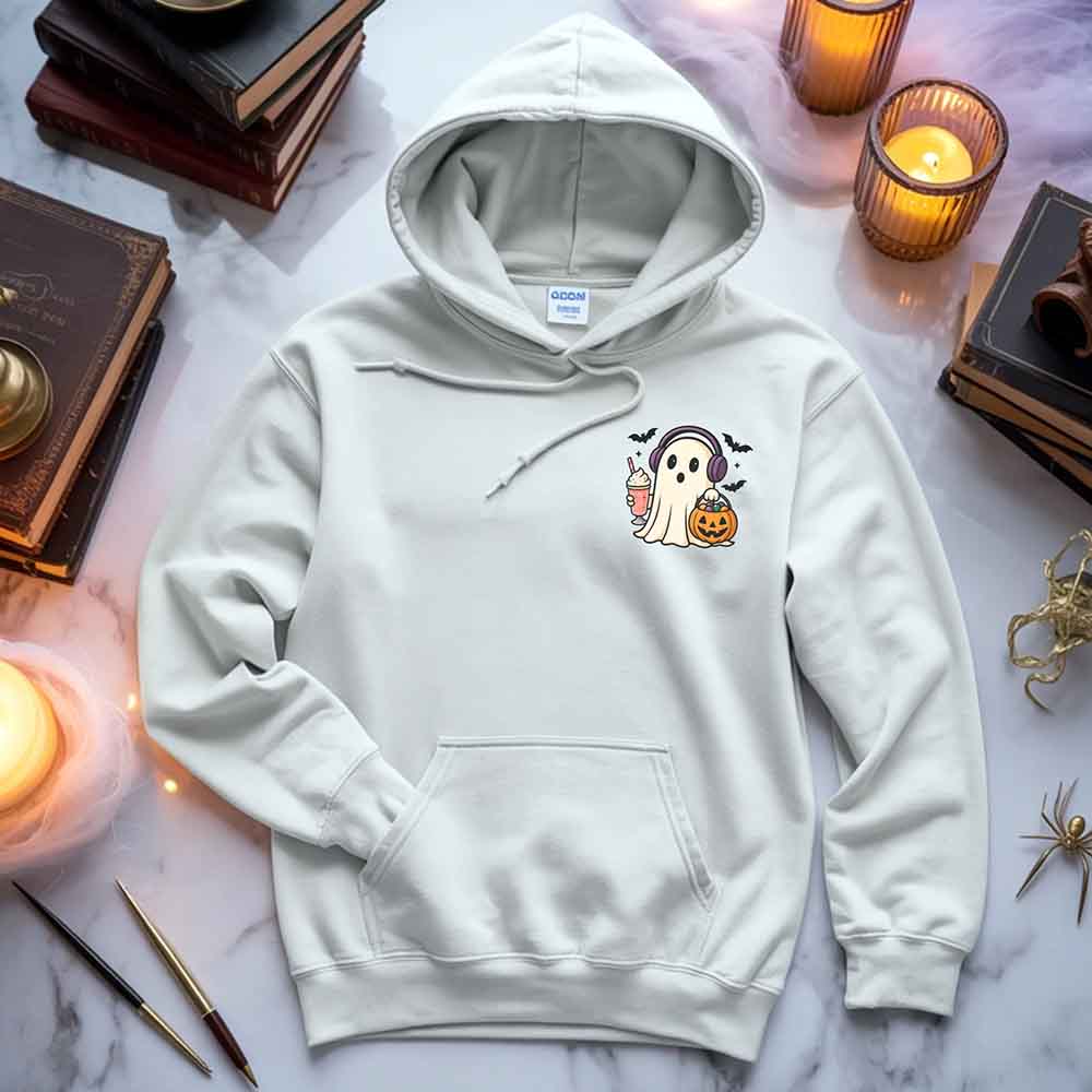 Little Ghost Iced Coffee Hoodie – Cute Halloween Ghost Hoodie - Ever Trendy Essentials