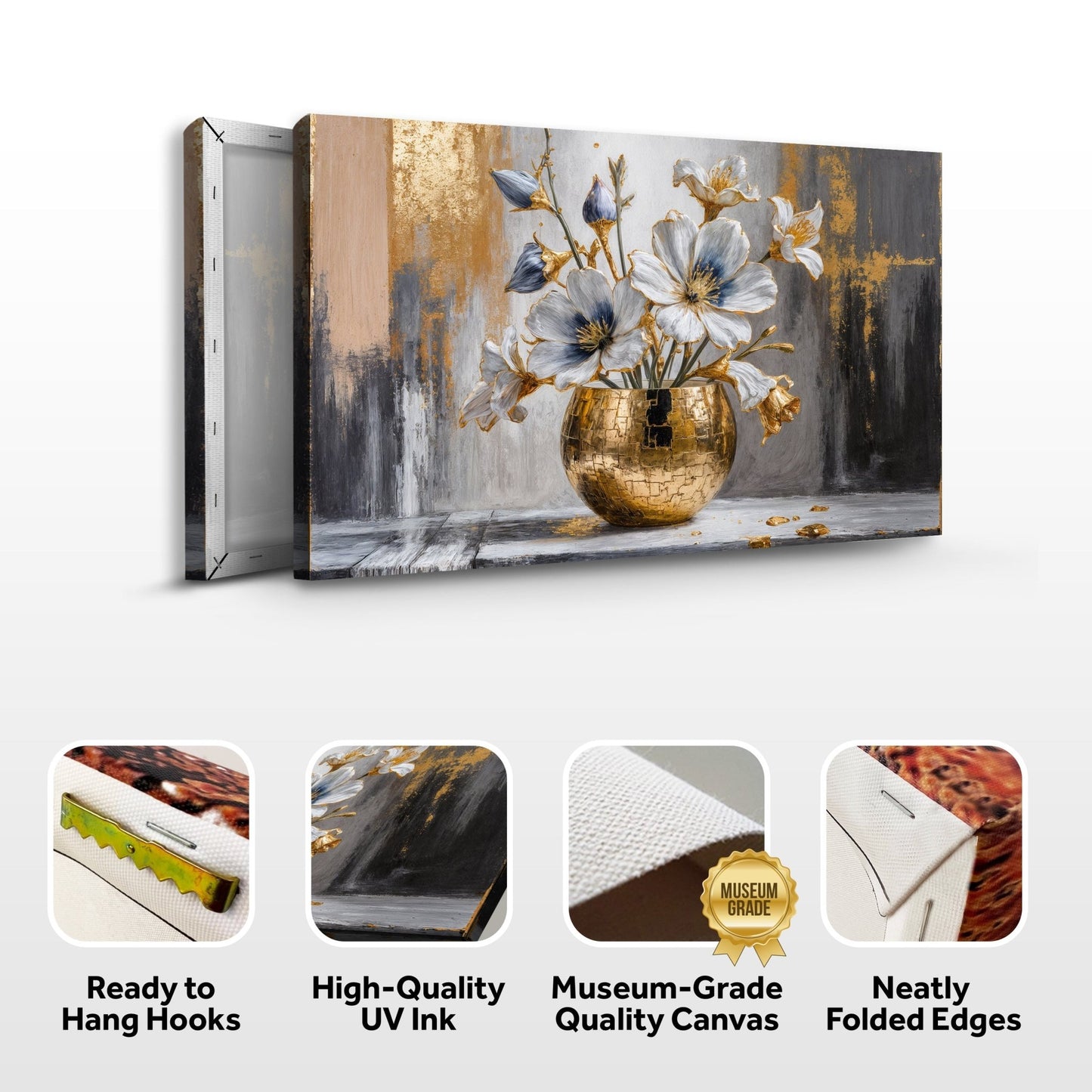 Magnolia Bloom in Gold Abstract Wall Art Daughter - Ever Trendy Essentials