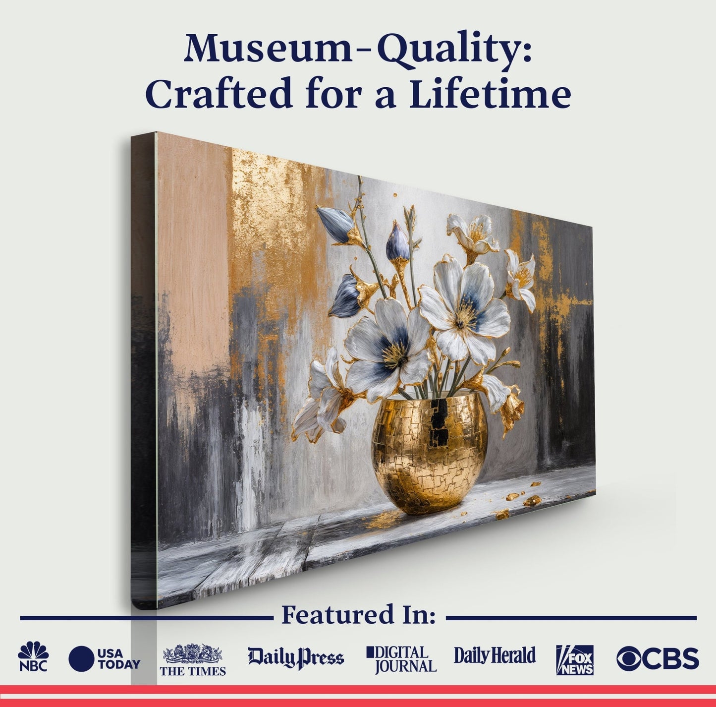 Magnolia Bloom in Gold Abstract Wall Art Daughter - Ever Trendy Essentials