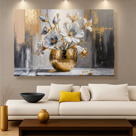Magnolia Bloom in Gold Abstract Wall Art Daughter - Ever Trendy Essentials