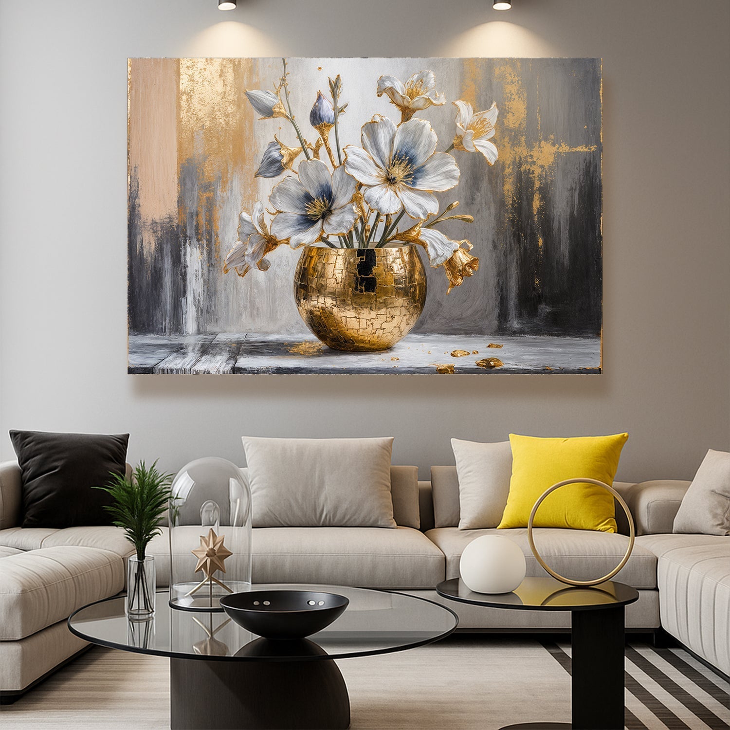 Magnolia Bloom in Gold Abstract Wall Art Daughter - Ever Trendy Essentials