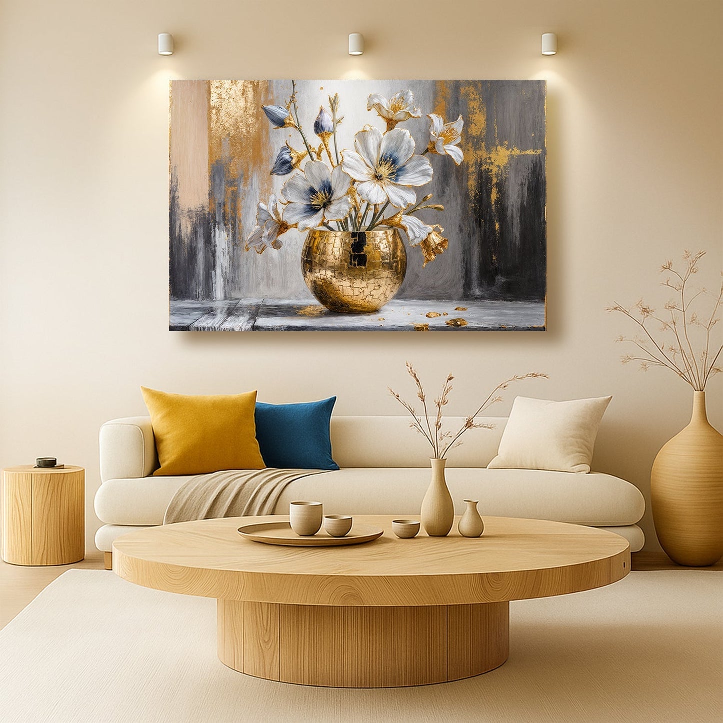 Magnolia Bloom in Gold Abstract Wall Art Daughter - Ever Trendy Essentials