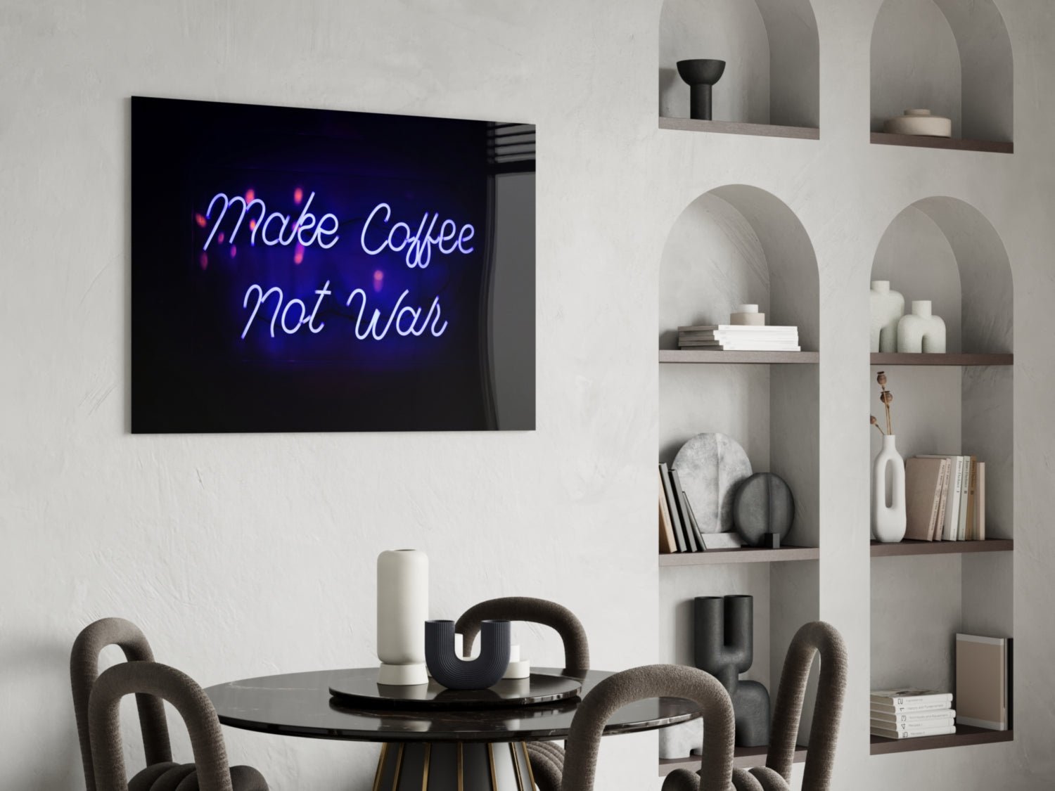 “Make Coffee not War” Glass Wall Art Daughter - Ever Trendy Essentials