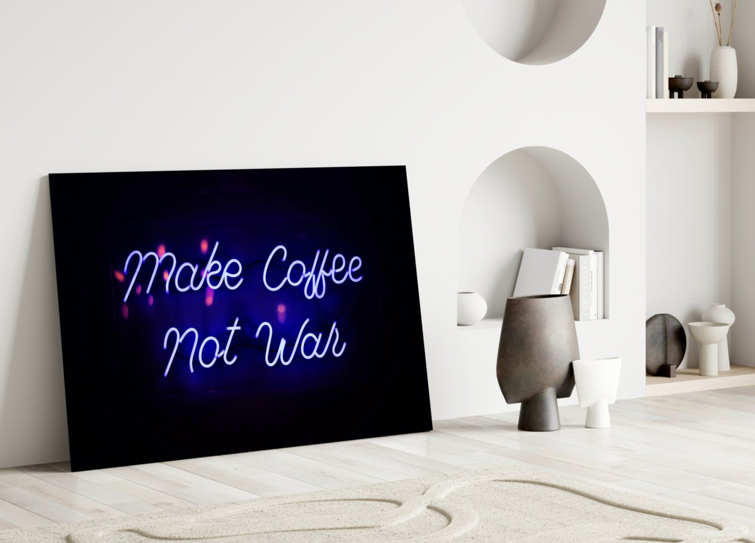 “Make Coffee not War” Glass Wall Art Daughter - Ever Trendy Essentials