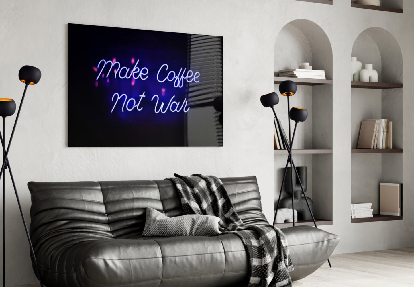 “Make Coffee not War” Glass Wall Art Daughter - Ever Trendy Essentials