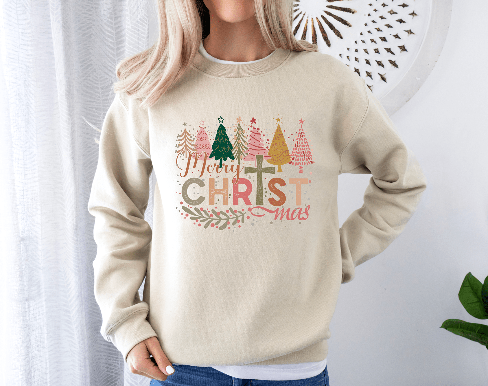 Merry Christmas Cross Tee or Sweatshirt - Ever Trendy Essentials