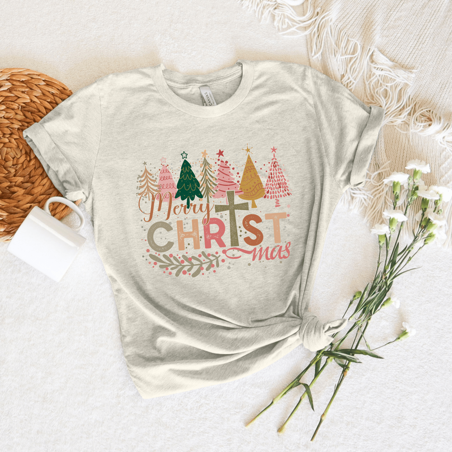 Merry Christmas Cross Tee or Sweatshirt - Ever Trendy Essentials
