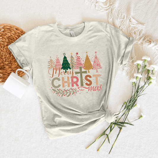 Merry Christmas Cross Tee or Sweatshirt - Ever Trendy Essentials