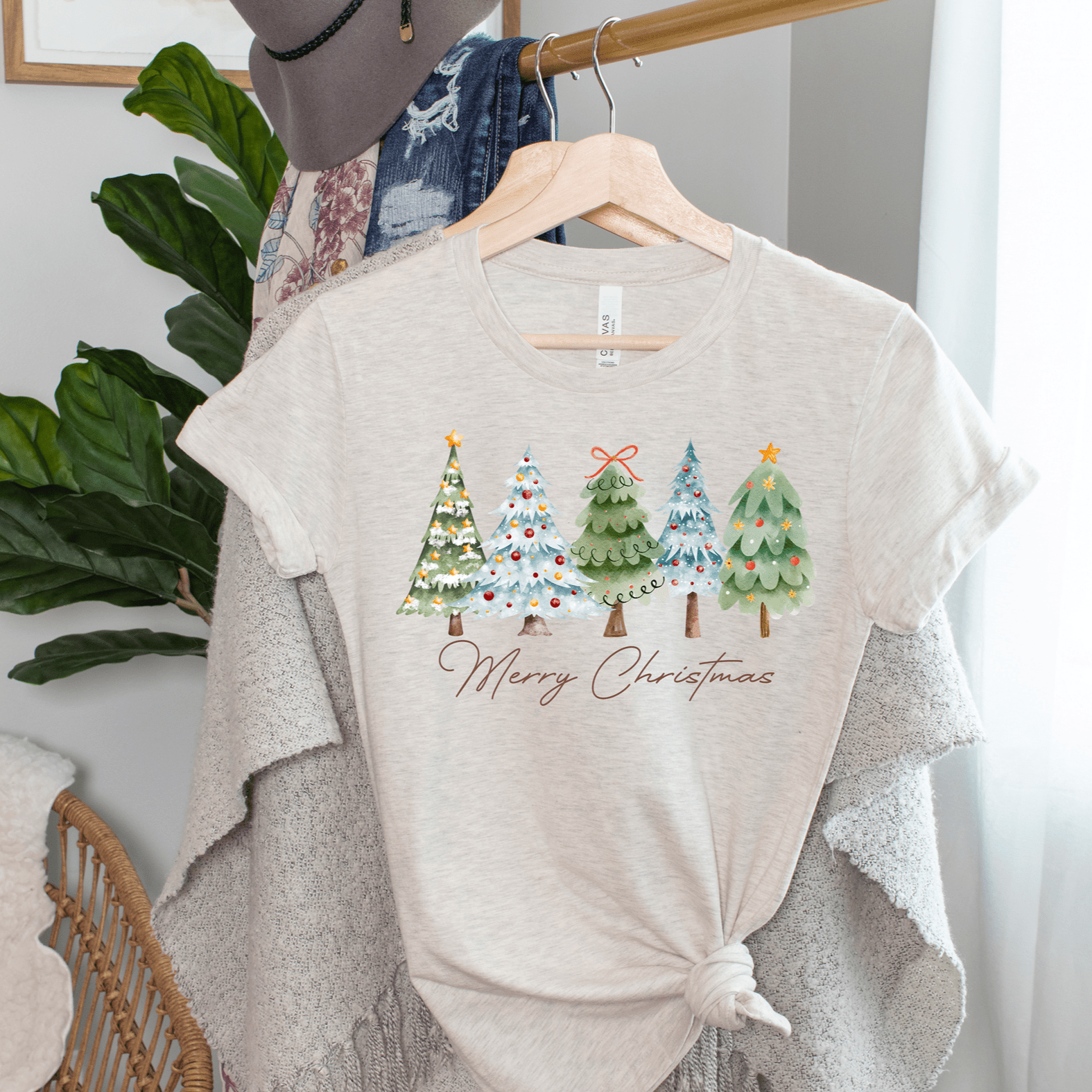 Merry Christmas Vintage Trees Tee or Sweatshirt - Ever Trendy Essentials