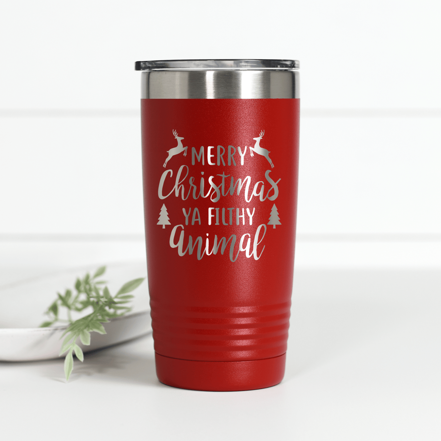 Merry Christmas You Filthy Animal 20 oz Engraved Tumbler - Ever Trendy Essentials