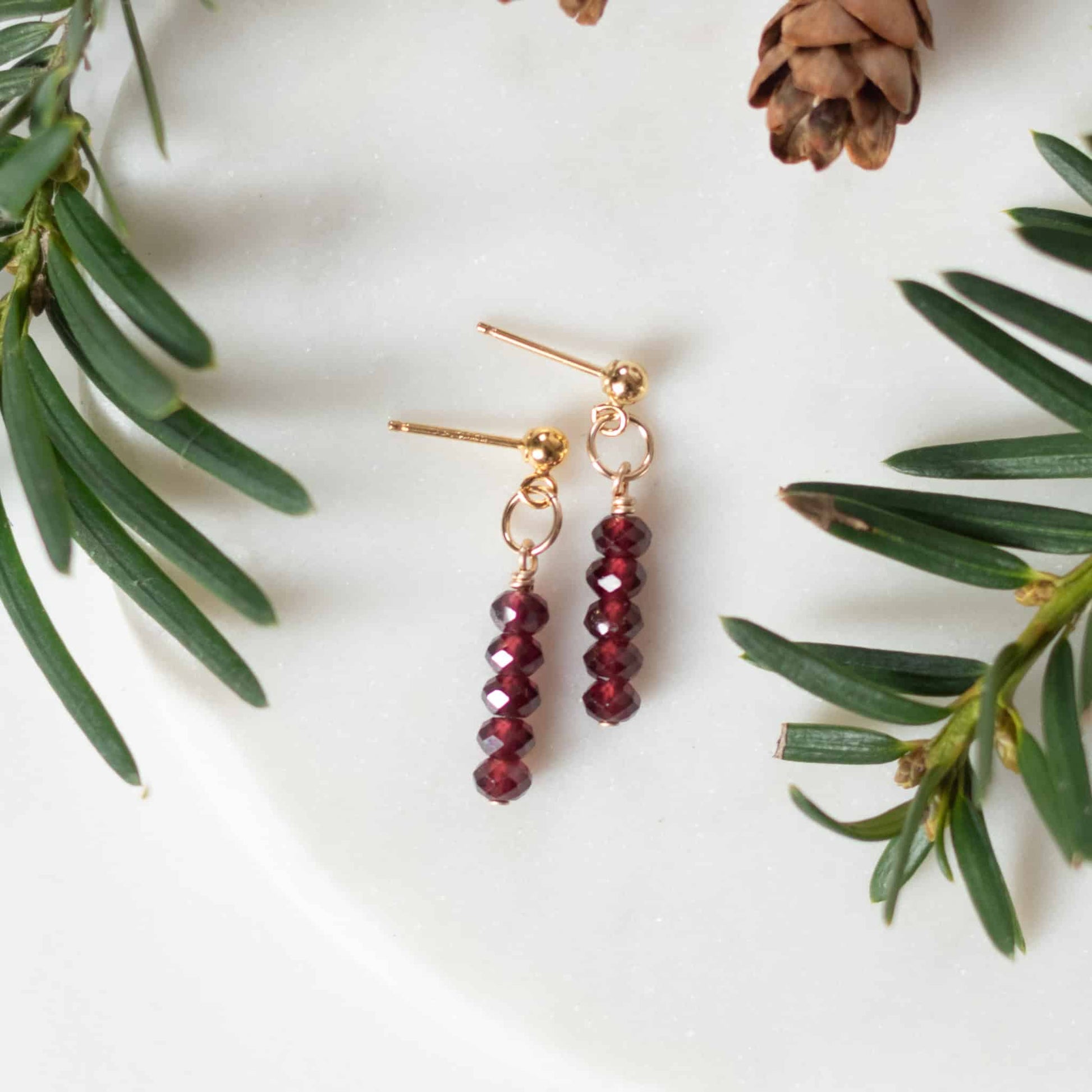 Mini Red Garnet Earrings - Ever Trendy Essentials