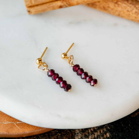 Mini Red Garnet Earrings - Ever Trendy Essentials