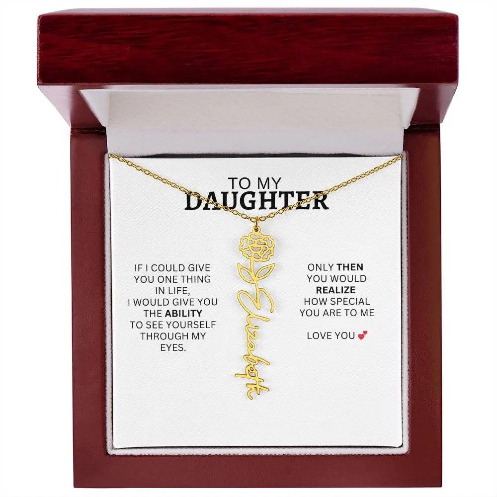 Necklace for Daughter | I Love You - Birth Necklace - Ever Trendy Essentials