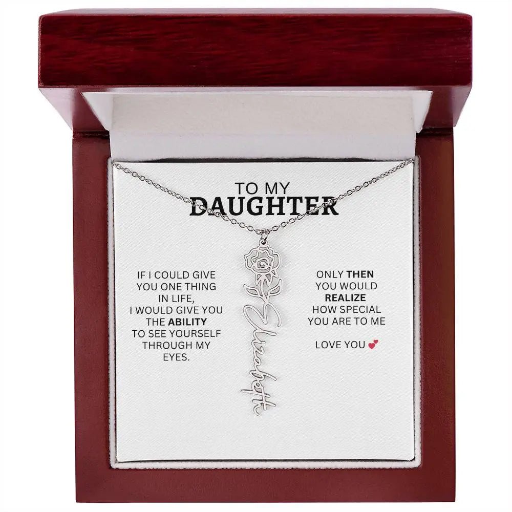 Necklace for Daughter | I Love You - Birth Necklace - Ever Trendy Essentials