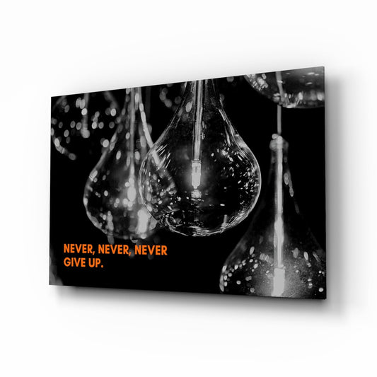 Never Give Up Glass Wall Art Daughter - Ever Trendy Essentials