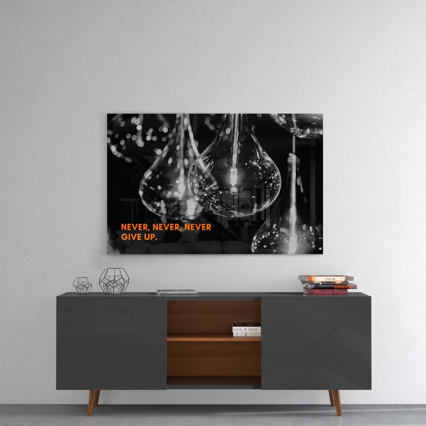 Never Give Up Glass Wall Art Daughter - Ever Trendy Essentials