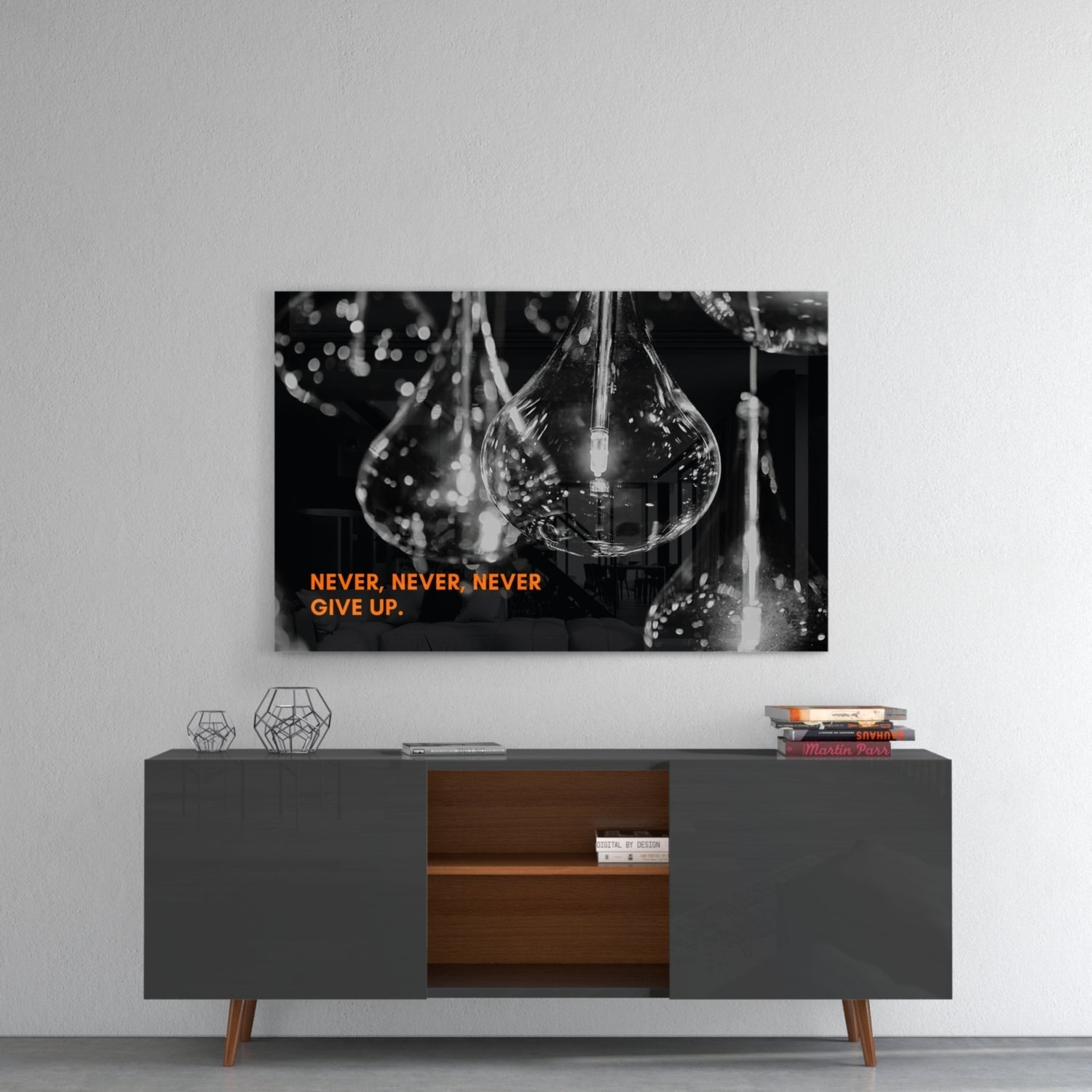 Never Give Up Glass Wall Art Daughter - Ever Trendy Essentials