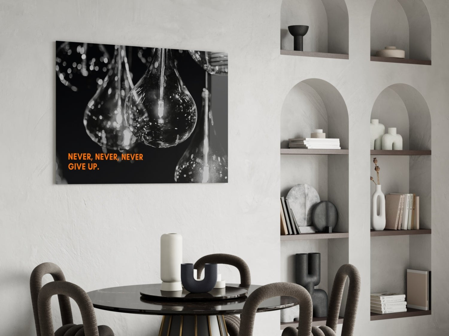 Never Give Up Glass Wall Art Daughter - Ever Trendy Essentials