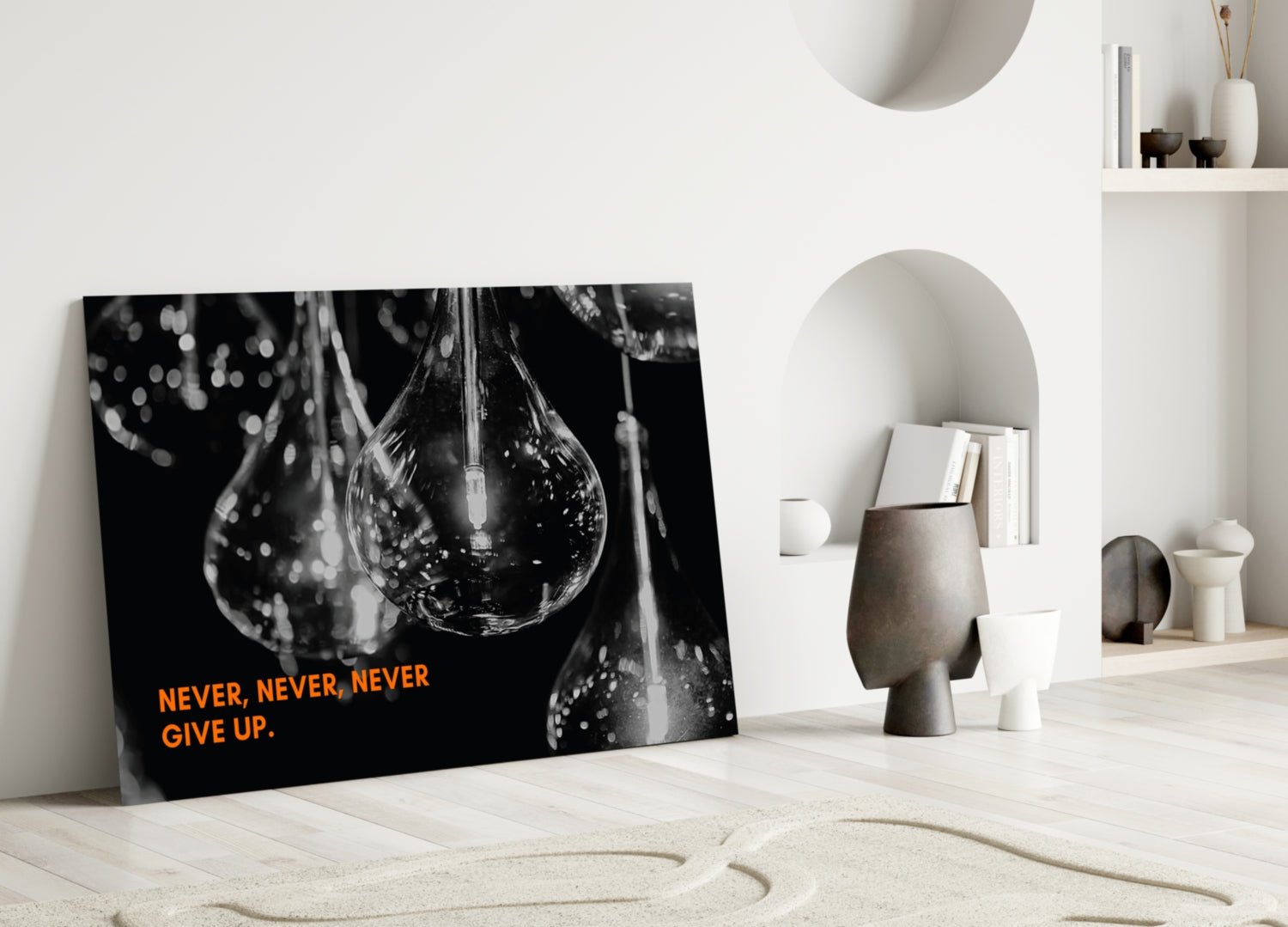 Never Give Up Glass Wall Art Daughter - Ever Trendy Essentials