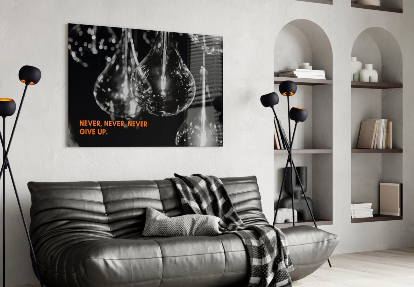 Never Give Up Glass Wall Art Daughter - Ever Trendy Essentials