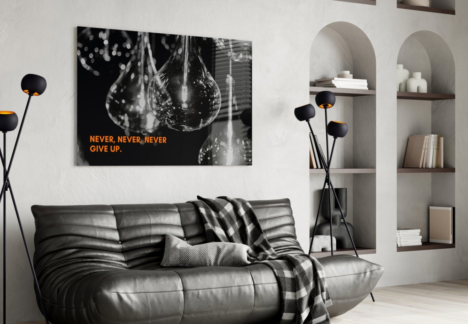 Never Give Up Glass Wall Art Daughter - Ever Trendy Essentials