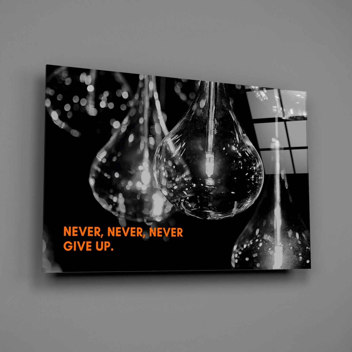 Never Give Up Glass Wall Art Daughter - Ever Trendy Essentials