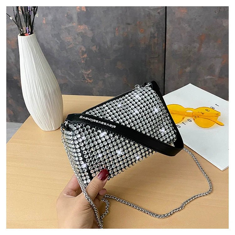 New Arrival Trendy Rhinestone Small Square Bag | Full Diamond Underarm Bag & Diamond - Embedded Women's Shoulder Crossbody Small Handbag - Ever Trendy Essentials