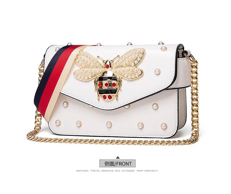New Fashion Women's Bag Trend | Brand Pearl Bee Shoulder Bag & High Quality Temperament Ladies Crossbody Bag (Designer Luxury Handbag) - Ever Trendy Essentials