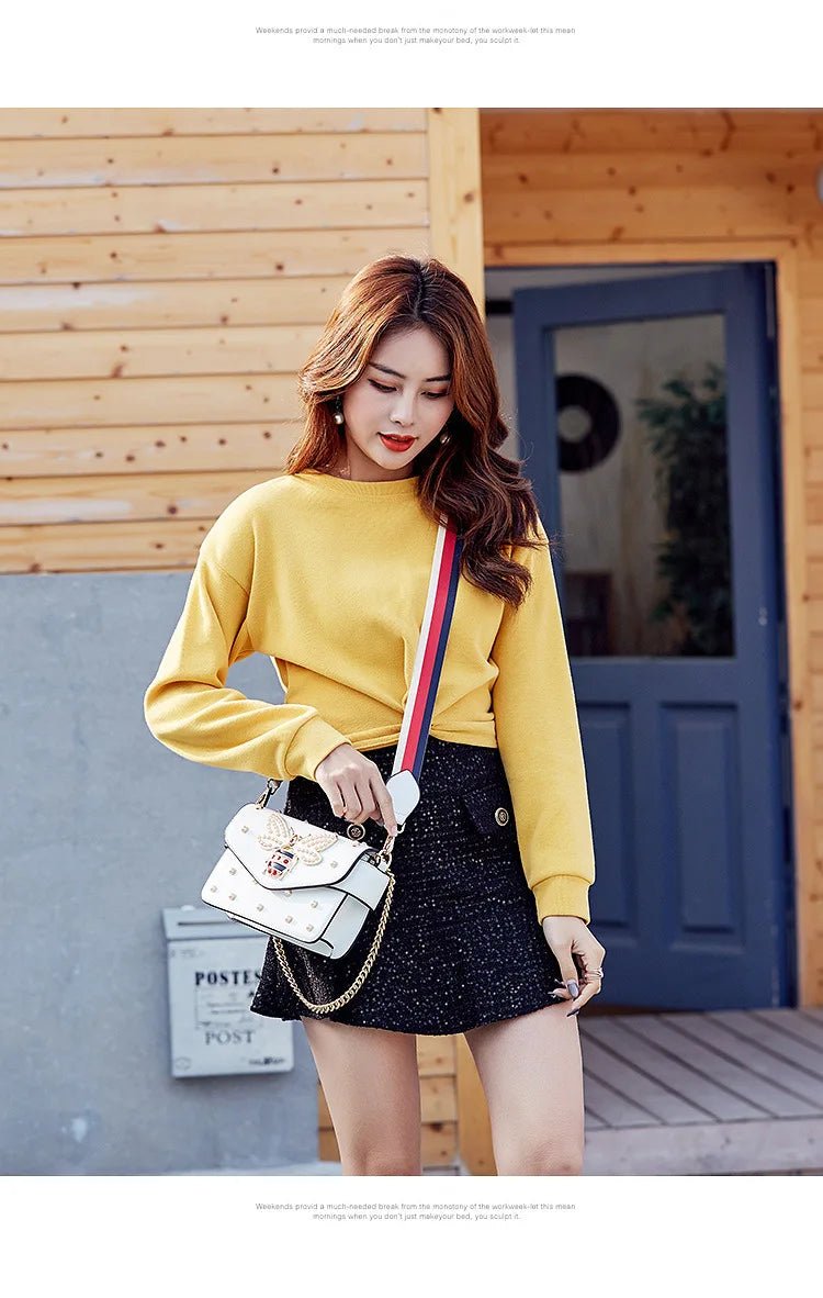 New Fashion Women's Bag Trend | Brand Pearl Bee Shoulder Bag & High Quality Temperament Ladies Crossbody Bag (Designer Luxury Handbag) - Ever Trendy Essentials