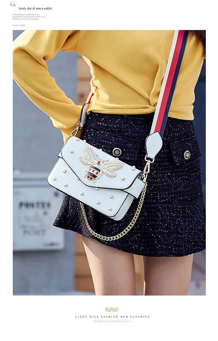 New Fashion Women's Bag Trend | Brand Pearl Bee Shoulder Bag & High Quality Temperament Ladies Crossbody Bag (Designer Luxury Handbag) - Ever Trendy Essentials