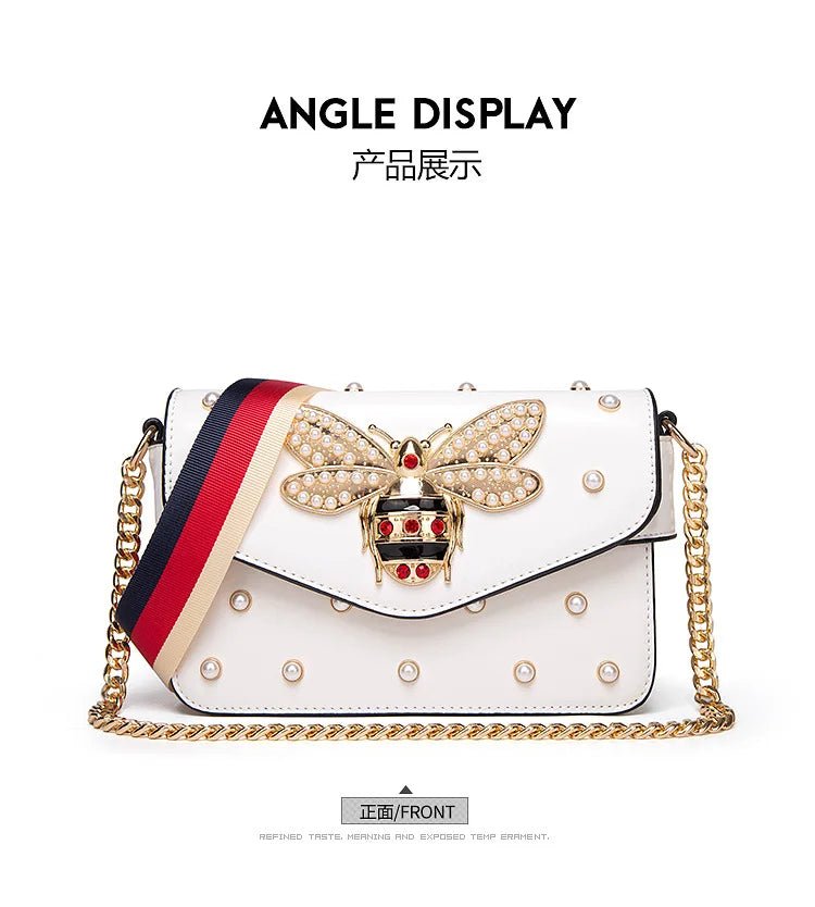 New Fashion Women's Bag Trend | Brand Pearl Bee Shoulder Bag & High Quality Temperament Ladies Crossbody Bag (Designer Luxury Handbag) - Ever Trendy Essentials