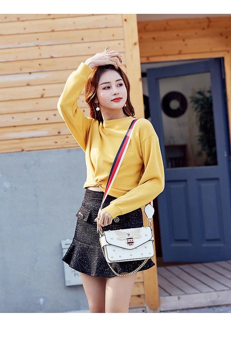 New Fashion Women's Bag Trend | Brand Pearl Bee Shoulder Bag & High Quality Temperament Ladies Crossbody Bag (Designer Luxury Handbag) - Ever Trendy Essentials