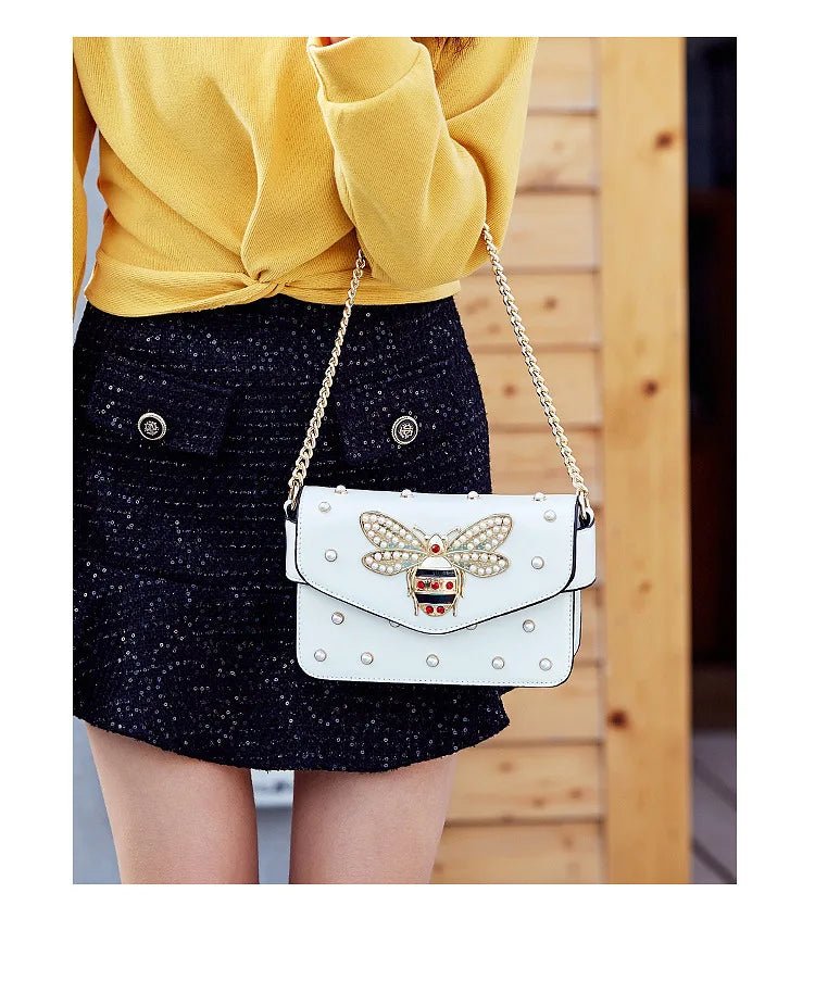 New Fashion Women's Bag Trend | Brand Pearl Bee Shoulder Bag & High Quality Temperament Ladies Crossbody Bag (Designer Luxury Handbag) - Ever Trendy Essentials