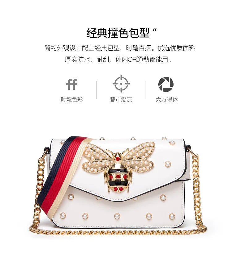 New Fashion Women's Bag Trend | Brand Pearl Bee Shoulder Bag & High Quality Temperament Ladies Crossbody Bag (Designer Luxury Handbag) - Ever Trendy Essentials