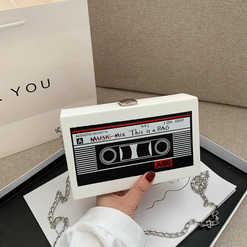 New Retro Magnetic Tape Radio Style Square Bag | Women's Shoulder Bag & Crossbody Bag (Fashionable Leisure Retro Pop) - Ever Trendy Essentials