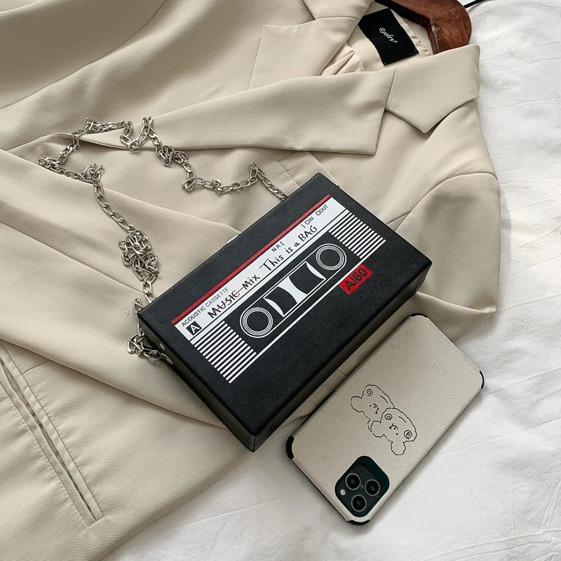 New Retro Magnetic Tape Radio Style Square Bag | Women's Shoulder Bag & Crossbody Bag (Fashionable Leisure Retro Pop) - Ever Trendy Essentials