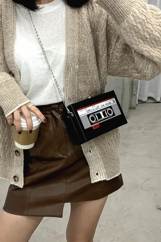New Retro Magnetic Tape Radio Style Square Bag | Women's Shoulder Bag & Crossbody Bag (Fashionable Leisure Retro Pop) - Ever Trendy Essentials
